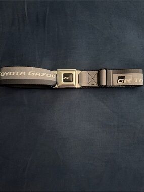 Toyota Gazoo Racing Gray Adjustable Seatbelt Belt with GR Metal Buckle